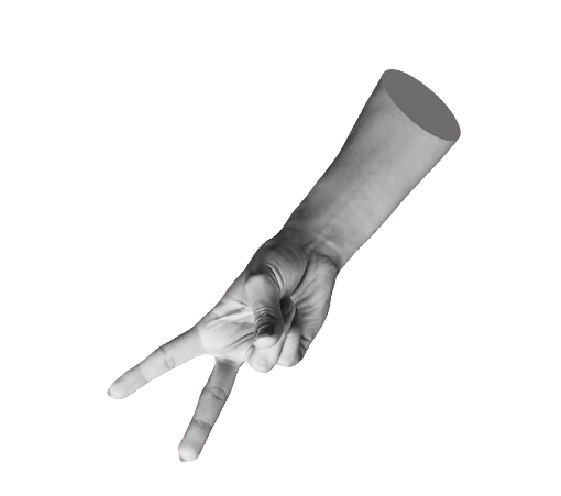 Mano che forma una V con le dita